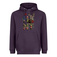 Plum Deer Hunting Usa Flag Heavyweight Hoodie - LillyAllenDesigns