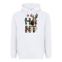 White Deer Hunting Usa Flag Heavyweight Hoodie - LillyAllenDesigns