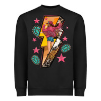 Black cowgirl with lightning bolt Heavyweight Sweatshirt - texasbilliewilder