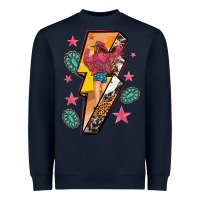 Navy cowgirl with lightning bolt Heavyweight Sweatshirt - texasbilliewilder