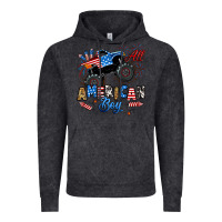 Vintage Black fourth of july monster truck all american boy Vintage Hoodie - RanaPortraitStore