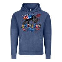 Vintage Denim fourth of july monster truck all american boy Vintage Hoodie - RanaPortraitStore