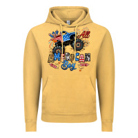 Vintage Mustard fourth of july monster truck all american boy Vintage Hoodie - RanaPortraitStore