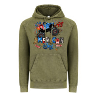 Vintage Olive fourth of july monster truck all american boy Vintage Hoodie - RanaPortraitStore