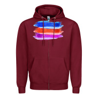 Burgundy Blue Orange Purple Colored Triple Brush Strokes Zipper Hoodie - Bettercallsaul
