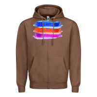 Chestnut Blue Orange Purple Colored Triple Brush Strokes Zipper Hoodie - Bettercallsaul