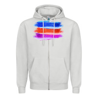 Dove Grey Blue Orange Purple Colored Triple Brush Strokes Zipper Hoodie - Bettercallsaul