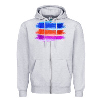 Heather Grey Blue Orange Purple Colored Triple Brush Strokes Zipper Hoodie - Bettercallsaul