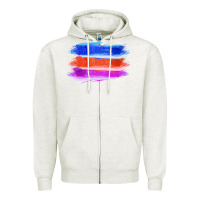Oatmeal Heather Blue Orange Purple Colored Triple Brush Strokes Zipper Hoodie - Bettercallsaul