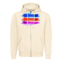 Sandshell Blue Orange Purple Colored Triple Brush Strokes Zipper Hoodie - Bettercallsaul