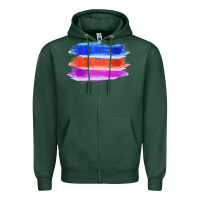 Sports Green Blue Orange Purple Colored Triple Brush Strokes Zipper Hoodie - Bettercallsaul
