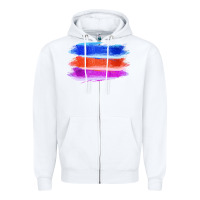 White Blue Orange Purple Colored Triple Brush Strokes Zipper Hoodie - Bettercallsaul
