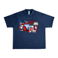 Navy American nurse coffee cups Urban Heavy Tee - Zillion Design Studio