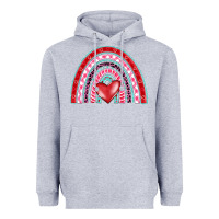 Heather Grey valentine's day rainbow Heavyweight Hoodie - BarkalooDesign