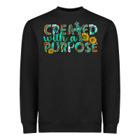 Black created with a purpose Heavyweight Sweatshirt - texasbilliewilder