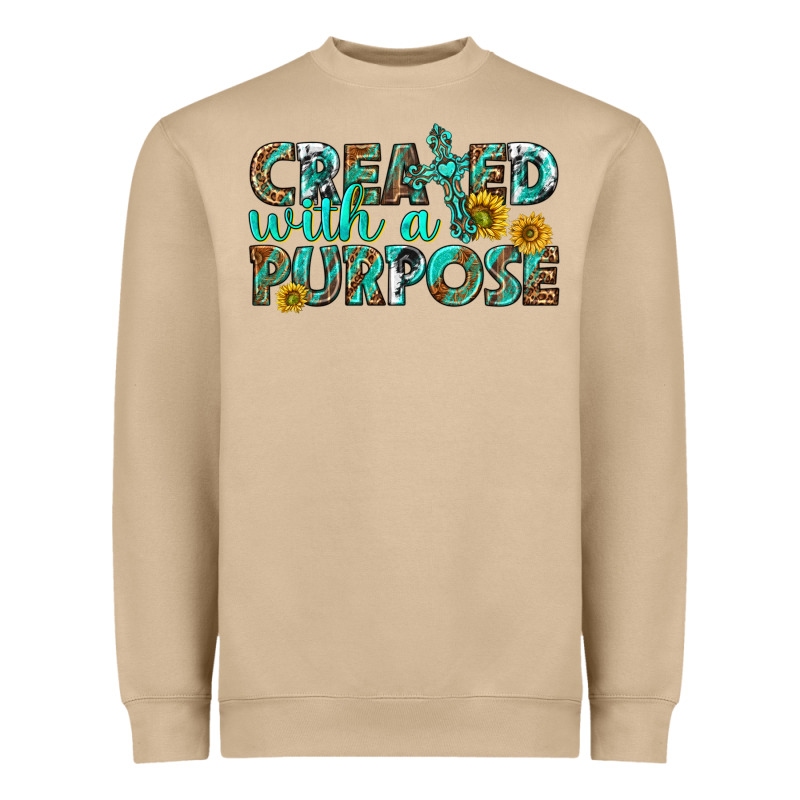 Created With A Purpose Heavyweight Sweatshirt by texasbilliewilder | Teevron