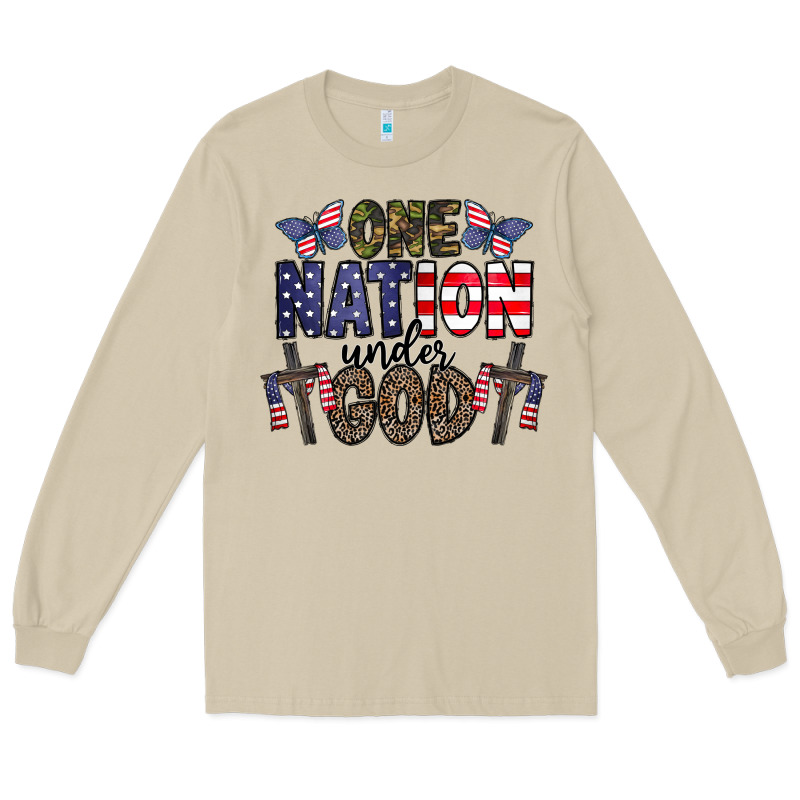 One Nation Under God Long Sleeve Tee by CowhideDigitalArt | Teevron