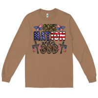 Toasted Coconut one nation under god Long Sleeve Tee - CowhideDigitalArt