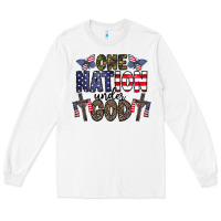 White one nation under god Long Sleeve Tee - CowhideDigitalArt