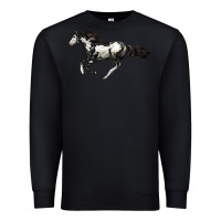 Black American Paint Horse Premium Sweatshirt - LillyAllenDesigns