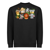 Black cute baby safari animals coffee cups Heavyweight Sweatshirt - texasbilliewilder