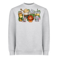 Heather Grey cute baby safari animals coffee cups Heavyweight Sweatshirt - texasbilliewilder
