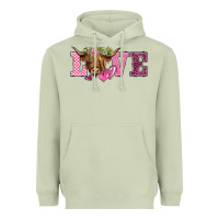 Valentine's Day Love Highland Cow Heavyweight Hoodie | Teevron