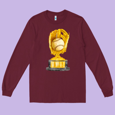 Baseball Throphy Cup Fa Element Long Sleeve Tee Designed By Fadigitalartstudio
