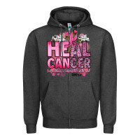 Charcoal Heather heal cancer for nothing is impossible with god luk Zipper Hoodie - Artiststas