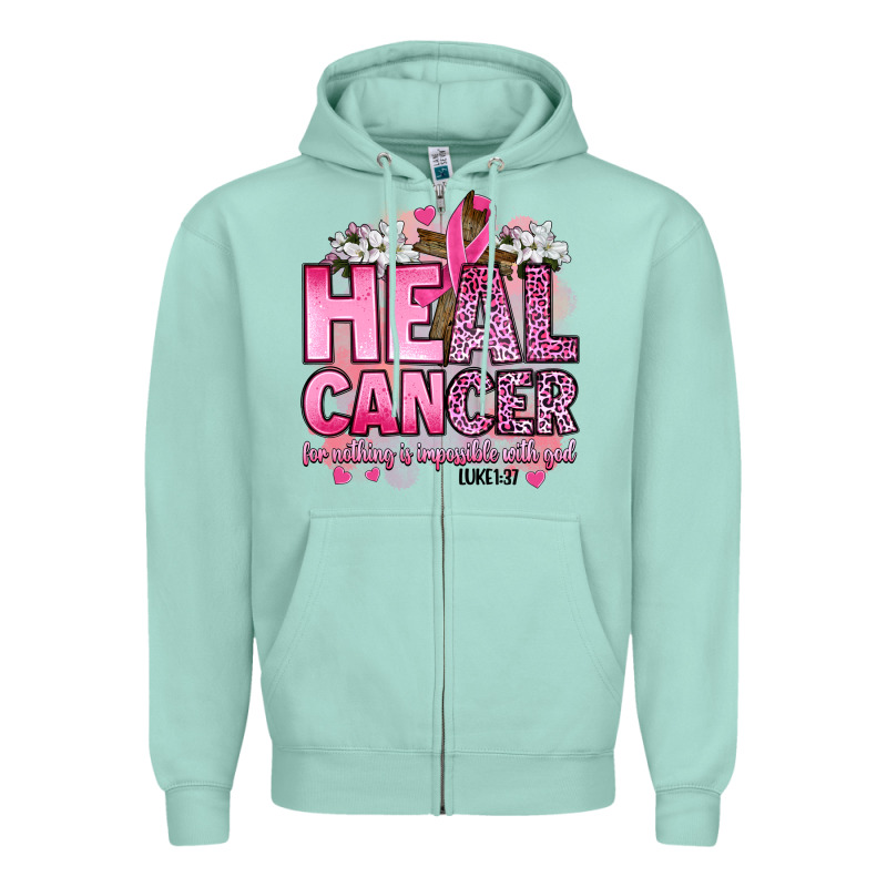 Heal Cancer For Nothing Is Impossible With God Luk Zipper Hoodie by Artiststas | Teevron
