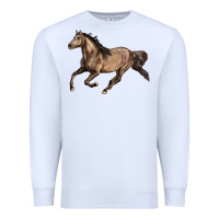 White Missouri Fox Trotter horse Premium Sweatshirt - LillyAllenDesigns