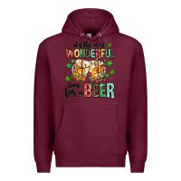 Burgundy its the most wonderful time for a year Premium Hoodie - MaliasSmallBusiness