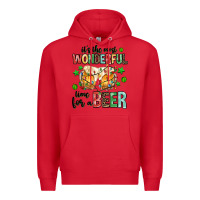 Red its the most wonderful time for a year Premium Hoodie - MaliasSmallBusiness
