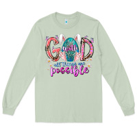 Matcha with god all things are possible Long Sleeve Tee - RacoonDesign