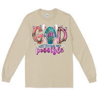 Mushroom with god all things are possible Long Sleeve Tee - RacoonDesign