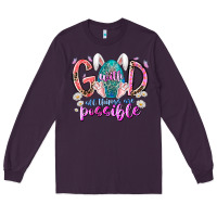 Plum with god all things are possible Long Sleeve Tee - RacoonDesign