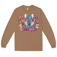 Toasted Coconut with god all things are possible Long Sleeve Tee - RacoonDesign