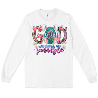 White with god all things are possible Long Sleeve Tee - RacoonDesign