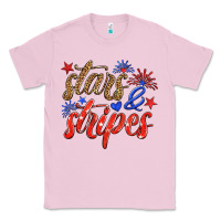 Bubblegum Pink stars and stripes Classic Tee - HRA Design Shop