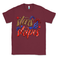 Burgundy stars and stripes Classic Tee - HRA Design Shop