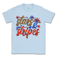 Dusty Blue stars and stripes Classic Tee - HRA Design Shop