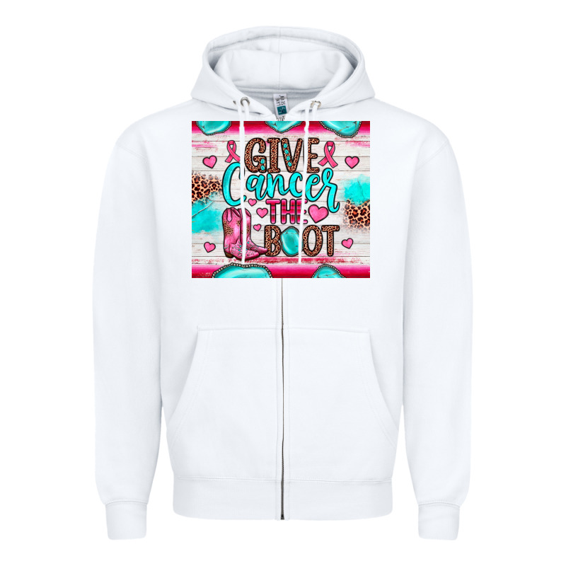 Give Cancer The Boot Zipper Hoodie by JahusDesignShop | Teevron