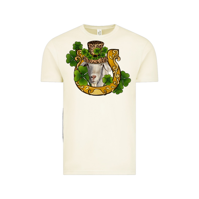 St Patricks Day Goat Horseshoe Shamrock Vintage Tee by RanaPortraitStore | Teevron