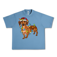 Pebble Blue dachshund with christmas lights Urban Heavy Tee - RanaPortraitStore