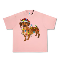 Salmon dachshund with christmas lights Urban Heavy Tee - RanaPortraitStore