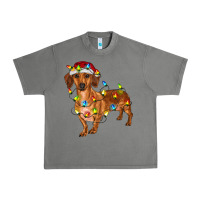 Tornado dachshund with christmas lights Urban Heavy Tee - RanaPortraitStore