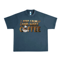 Midnight Navy keep calm and make coffee Urban Heavy Tee - BarkalooDesign