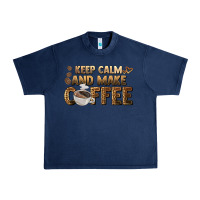 Navy keep calm and make coffee Urban Heavy Tee - BarkalooDesign