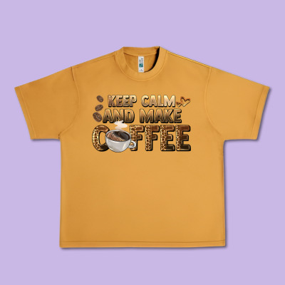 Keep Calm And Make Coffee Urban Heavy Tee Designed By Barkaloodesign