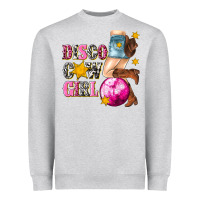 Heather Grey disco cowgirl Heavyweight Sweatshirt - texasbilliewilder